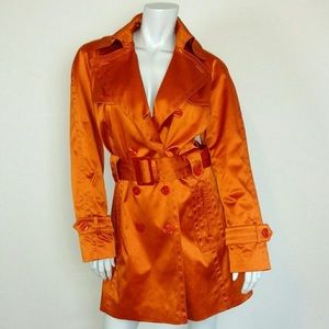 Jessica Simpson orange trench coat
